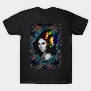 LGTB Tribute Flower Rainbow Realistic Artwork T-Shirt